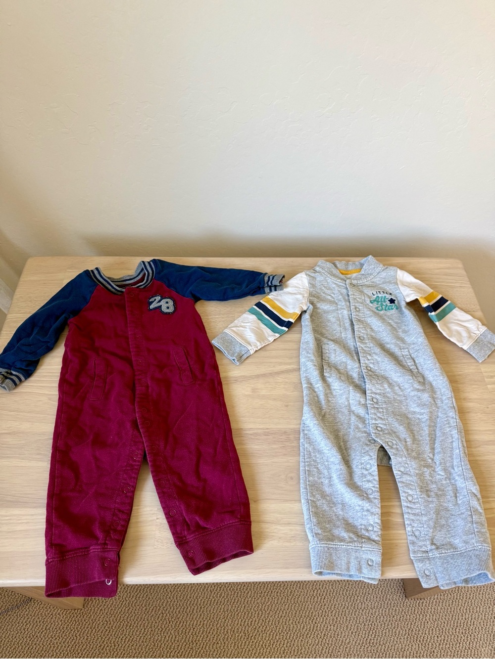 Carter's Long Sleeve Jumpsuit. Set of 2. Size 12 Months.